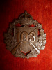 MM-270, 103rd Regiment Calgary Rifles Officer's Bronze Collar Badge  